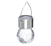 Balise Solaire Suspendue Craquelé 6cm Argent