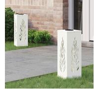 vidaXL Lumière solaire de chemin LED 2 pcs Blanc Acier laminé à froid