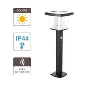 Xanlite SO1811N Borne solaire-600 Lumens-IP44-Détecteur de Mouvement-3 Modes de Fonctionnement-Blanc Froid-Acier Inoxydable + Plastique-Noir