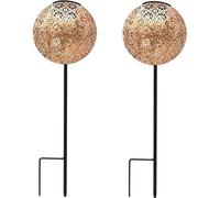 Balises Solaires à Planter LUMISKY AGADIR, Lot de 2, H45 cm, Style Oriental, LED Blanc Chaud