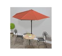 vidaXL Parasol de balcon Mât en aluminium Terracota 300x155x223cm semi-circulaire