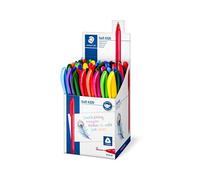 STAEDTLER - Ball 4320 M - Gobelet 50 stylos-bille triangulaires pointe moyenne 1 mm assortis - 4320 MKP50