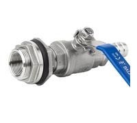 ball valve 1 pièces 1/2 "304 robinet à tournant sphérique droit en acier inoxydable 8 10 12 14 16 18 20 25mm tuyau barbe réservoir d'eau sortie interrupteur de(STRAIGHT-15MM BARB)