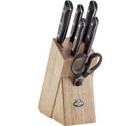 BALLARINI Bloc de Couteaux, 7 Pièces, Bloc en Bois, Couteaux & Ciseaux en Acier Inoxydable, série Chienti
