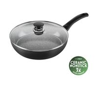 BALLARINI Bologna Sauteuse avec couvercle en verre, 28 cm, Aluminium, Revêtement antiadhésif en céramique