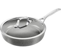 Ballarini Salina Sauteuse avec couvercle, 28 cm, revêtement céramique antiadhésif avec apprêt dur en titane, poêle en céramique anti-rayures pour tous les types de feux, compatible avec l'induction,