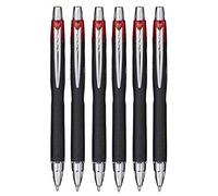 Balle à Uni Rouge rétractable Jetstream Pointe Large Stylo roller Pointe 1 mm et 0,45 mm Line largeur imperméable Pinces séchage rapide Pigment d'encre pour une écriture rapide 12 (Lot de 6)