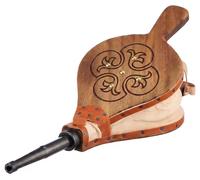 Balle de jonglage en bois naturel, 50 cm, avec embouchure métallique pour créer une étincelle