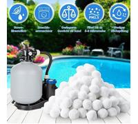Balle Filtrante 700 g, Boules de Filtre de Piscine, Réutilisables, Remplace 25 kg de Sable Filtrant, Matériau Léger, blanc POMPE