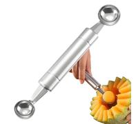 Baller de fruits à double tête, cuillère, cuillère à fruits en acier inoxydable, boule de pastèque, poignée ergonomique double face, ustensiles de cuisine, qualité alimentaire pour