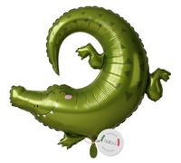 Balloa Ballon alu XXL Alligator Crocodile, Ballon hélium motif animal, Ballon en aluminium Safari pour décoration de fête, Cadeau pour anniversaire d'enfant, Figurine animal de jungle pour fête à