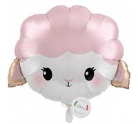 Balloa Ballon en aluminium XXL en forme de mouton de ferme, motif animal, ballon à l'hélium, ballon en aluminium en forme de mouton pour anniversaire des enfants, décoration de fête tête de mouton