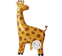 Balloa Ballon en aluminium XXL Girafe, ballon en aluminium à motif animal, ballon de décoration safari pour fête, cadeau pour anniversaire d'enfant, figurine girafe jaune pour fête à thème pour