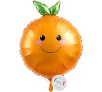 balloa Ballon en aluminium XXL - Motif visage smiley orange - Ballon à l'hélium - Décoration de fête d'enfant - Ballon d'anniversaire pour fête d'enfant - 52 cm