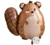 balloa Ballon gonflable XXL Bieber - Décoration de fête - Ballon à l'hélium - Motif animal de la forêt - Pour anniversaire d'enfant - 53 cm