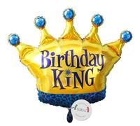 balloa Ballon gonflable XXL Birthday King Couronne Ballon à l'hélium Décoration pour fête Ballon roi pour anniversaire d'enfant et fête d'anniversaire Décoration de fête Ballon couronne 75 cm
