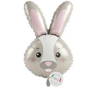 balloa Ballon gonflable XXL en forme de tête de lapin de Pâques - Ballon à l'hélium - Décoration d'anniversaire d'enfant - Ballon lapin pour Pâques, fête d'enfant, décoration de printemps, cadeau