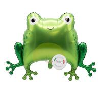 Balloa Ballon gonflable XXL Grenouille, Ballon à l'hélium avec motif animal, Ballon en aluminium vert Grenouilles pour fête, anniversaire des enfants, cadeau d'anniversaire, décoration de fête Ballon