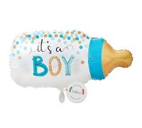 balloa Ballon gonflable XXL Its a Boy - Bouteille pour bébé - Ballon à l'hélium - Décoration de fête prénatale - Cadeau de naissance d'un fils - Décoration de fête de bienvenue - Motif bouteille - 74