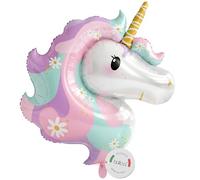 balloa Ballon gonflable XXL licorne rose - Ballon à l'hélium - Décoration de fête - Ballon licorne pour anniversaire d'enfant - Cadeau d'anniversaire de fille - Décoration de fête - Ballon licorne