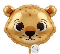 balloa Ballon gonflable XXL - Motif animal Happy Guépard - Ballon à l'hélium - Décoration d'anniversaire d'enfant - Ballon safari - Pour fête, fête de la jungle - Cadeau d'anniversaire pour garçons et