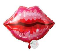 balloa Ballon gonflable XXL rouge à l'hélium, décoration de Saint-Valentin, idée cadeau pour femme, anniversaire, mariage, lèvres rouges, baiser, ballon romantique, décoration Love Party, 57 cm