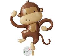 Balloa Ballon gonflable XXL Singe, Ballon à l'hélium Motif animal, Ballon en aluminium Décoration de safari pour fête, Cadeau pour anniversaire d'enfant, Figurine animal de jungle pour fête à thème