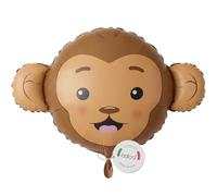 balloa Ballon gonflable XXL singe - Ballon à l'hélium - Motif animal - Ballon safari - Décoration de fête - Cadeau d'anniversaire d'enfant - Figurine d'animaux de la jungle pour fête à thème - Ballon