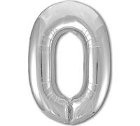 Ballon 10 20 30 40 50 60 70 80 90 Numero 0 Silver Ballon Metallique Argent XXL Geant 100cm Decoration Anniversaire. Air ou Helium