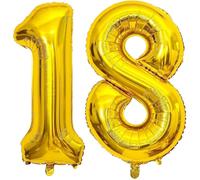 Ballon 18 Ans Anniversaire Or-Chiffre Ballons de Baudruche Decoration Anniversaire 18 Ans Garçon Fille