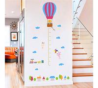 Ballon À Air Chaud Lapin Train Hauteur Mesure Stickers Muraux Pour Chambres D'Enfants Croissance Des Enfants Graphique Stickers Muraux Affiche Mural