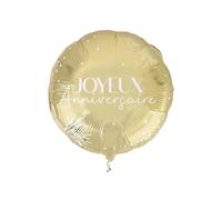 BALLON ALU JOYEUX ANNIVERSAIRE OR