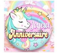 ballon aluminium anniversaire licorne 45cm - cda 36500-8 Multicolore G