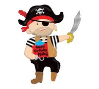 BALLON ALUMINIUM ANNIVERSAIRE PIRATE 112CM Noir