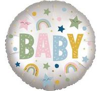 ballon aluminium baby 1er anniversaire 43cm - amscan 4165975 Blanc G