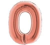 ballon aluminium chiffre 0 102cm or rose - grabo 230rg-p Rose G