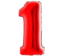 ballon aluminium chiffre 1 102cm rouge - grabo 081r-p Rouge G