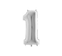 Ballon Aluminium Chiffre 1 Argent 26 66 Cm Grabo Balloons - Argent