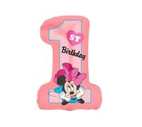 BALLON ALUMINIUM CHIFFRE 1 MINNIE 48X71CM ROSE