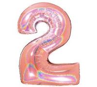 Ballon Aluminium Chiffre 2 Rose Gold Holographique 40 102 Cm Grabo Balloons® - Or rose Rose G