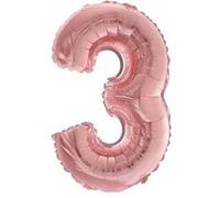 ballon aluminium chiffre 3 36cm or rose - surprisez vous balm0rg03 Rose G