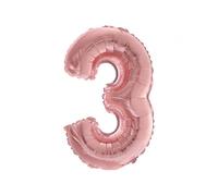 BALLON ALUMINIUM CHIFFRE 3 36CM ROSE GOLD