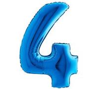 ballon aluminium chiffre 4 102cm bleu - grabo 004b-p Bleu G