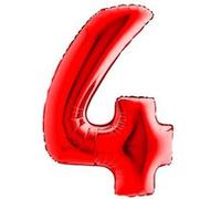 ballon aluminium chiffre 4 102cm rouge - grabo 084r-p Rouge G