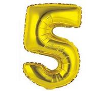 BALLON ALUMINIUM CHIFFRE 5 36CM OR