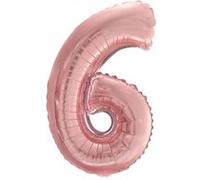 ballon aluminium chiffre 6 36cm or rose - surprisez vous balm0rg06 Rose G
