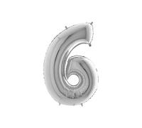 Ballon Aluminium Chiffre 6 Argent 26 66 Cm Grabo Balloons - Argent
