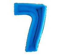 BALLON ALUMINIUM CHIFFRE 7 102CM BLEU