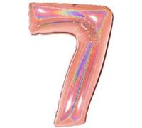 Ballon Aluminium Chiffre 7 Rose Gold Holographique 40 102 Cm Grabo Balloons® - Or rose Rose G