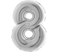 ballon aluminium chiffre 8 102cm argent - grabo 098s-p Gris G